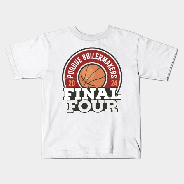 Purdue Boilermakers Final Four 2024 Red Kids T-Shirt by mnd_Ξkh0s